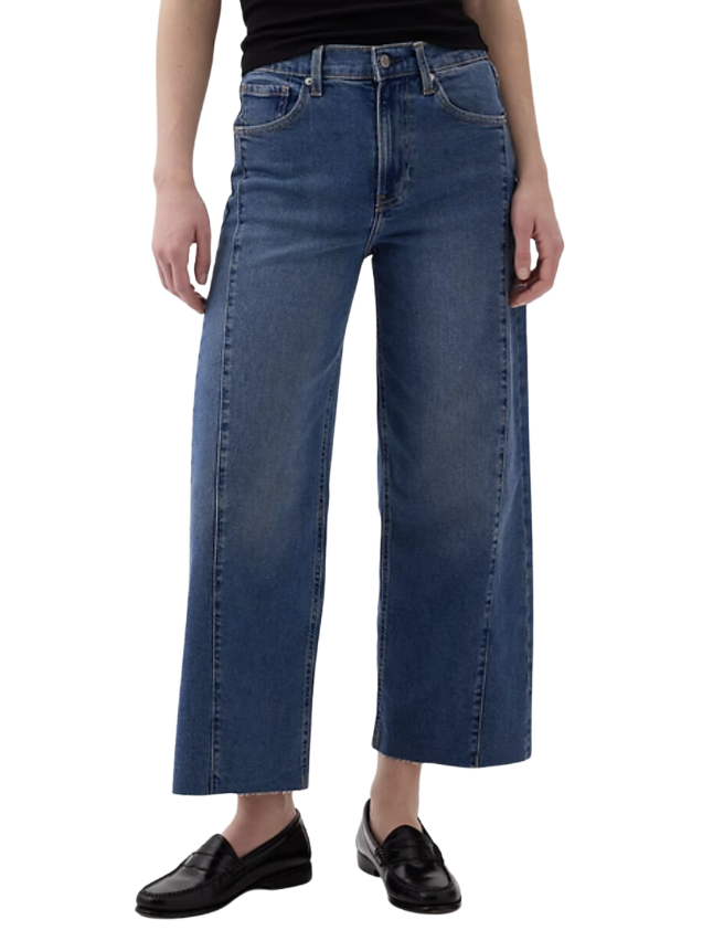 High Rise Wide Leg Ankle Jeans